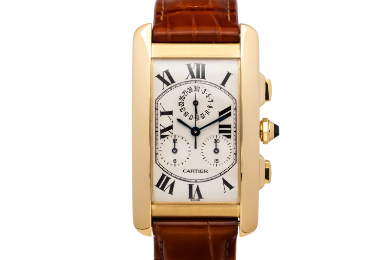 Cartier Tank Américaine Chronograph 26mmx45mm Brown Leather W2601156/1730 2007