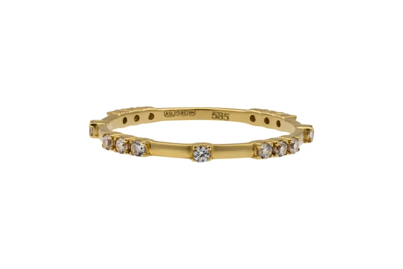 14ct Yellow Gold Cubic Zirconia Eternity Ring Size P