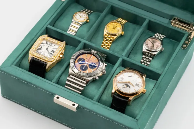 TDB Watch Storage Box - Teal Velvet - 6 Watch Capacity