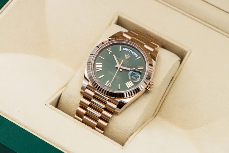 Rolex Day-Date 40mm 'Olive' 18ct Rose Gold Presidential 228235 2022