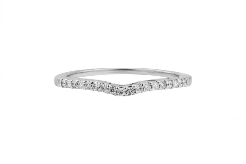 14ct White Gold Micro Pave Diamond Eternity Ring 0.10ct