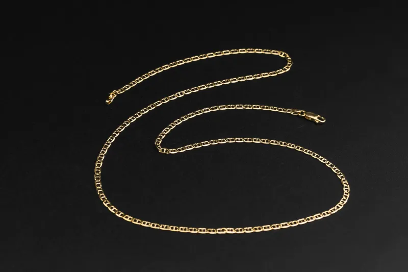 18ct Yellow Gold Anchor Chain Necklace 12g 24"