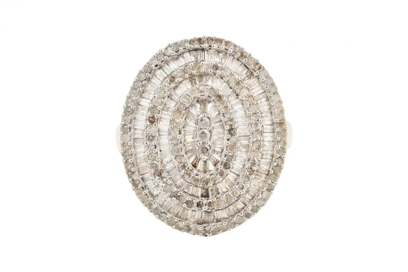 9ct  Yellow Gold Diamond Oval Cocktail Ring 0.33ct