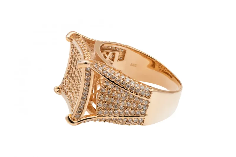 14ct Rose Gold Diamond Pave Set Ring 1.94ct