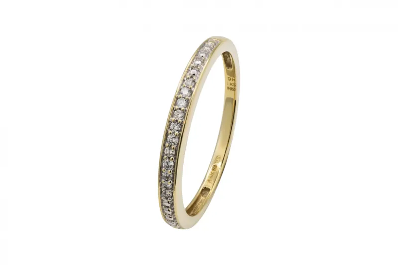 9ct Yellow Gold Diamond Eternity Ring 0.05ct