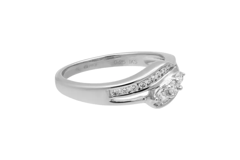 18ct White Gold Diamond Ring 0.25ct 3.4g