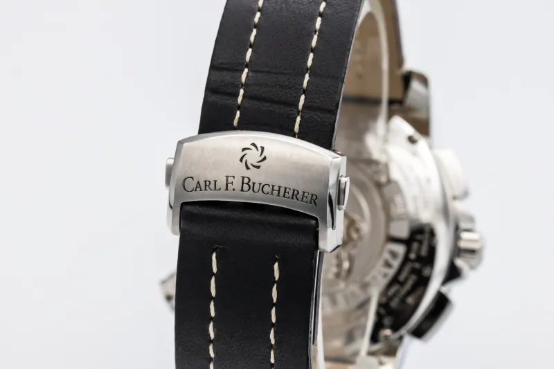 Carl F. Bucherer Patravi Traveltec GMT 47mm Black Leather 10620.08.33.01 Circa 2007