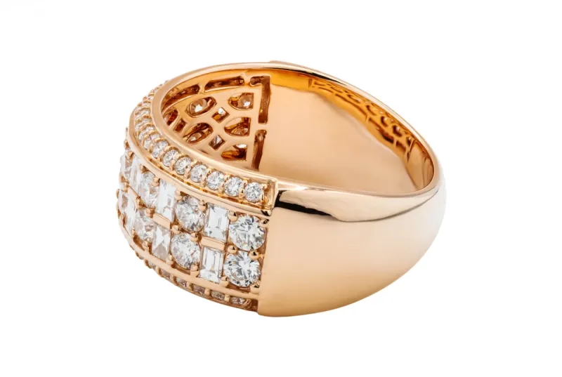 18ct Rose Gold Round Brilliant Diamond Statement Ring 1.98ct