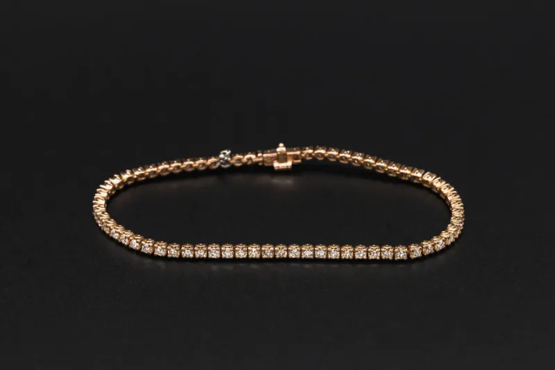 Browns 18ct Rose Gold Diamond Tennis Bracelet 3.05ct 10.88g