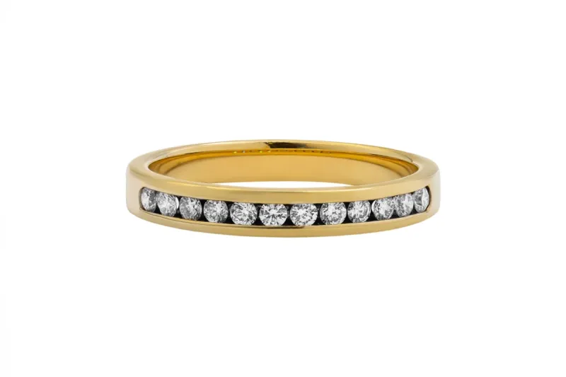 18ct Yellow Gold Channel Set Diamond Band Ring 0.50ct