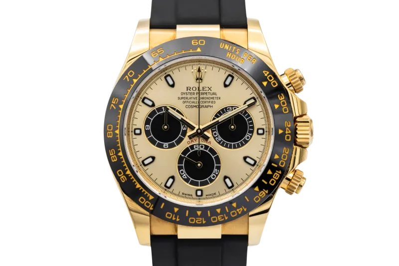 Rolex Daytona 40mm 'Pikachu' 18ct Yellow Gold Black Oysterflex 116518LN 2017