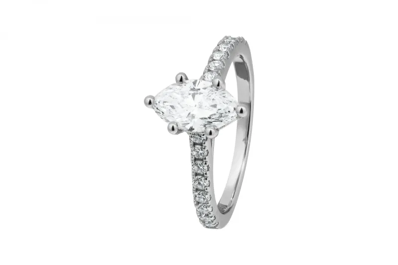 Platinum Marquise Diamond Engagement Ring 1.01ct GIA Certified