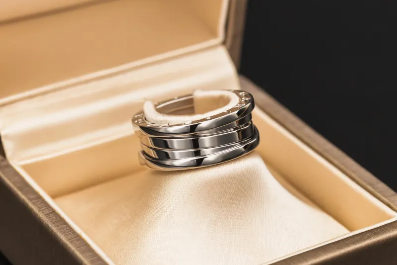 Bvlgari B.zero1 Three Band Ring 18ct White Gold Size 54 (M)