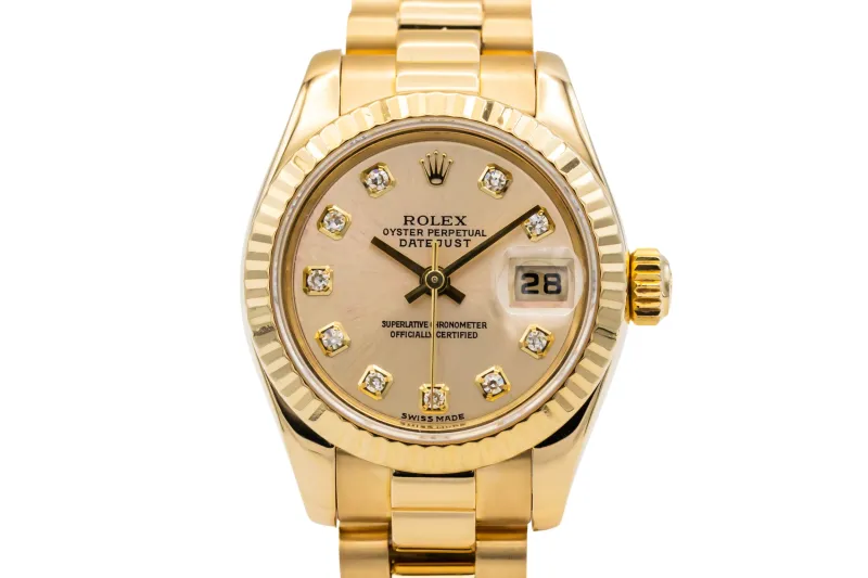 Rolex Lady DateJust 26mm 18ct Yellow Gold Presidential 179178 2005