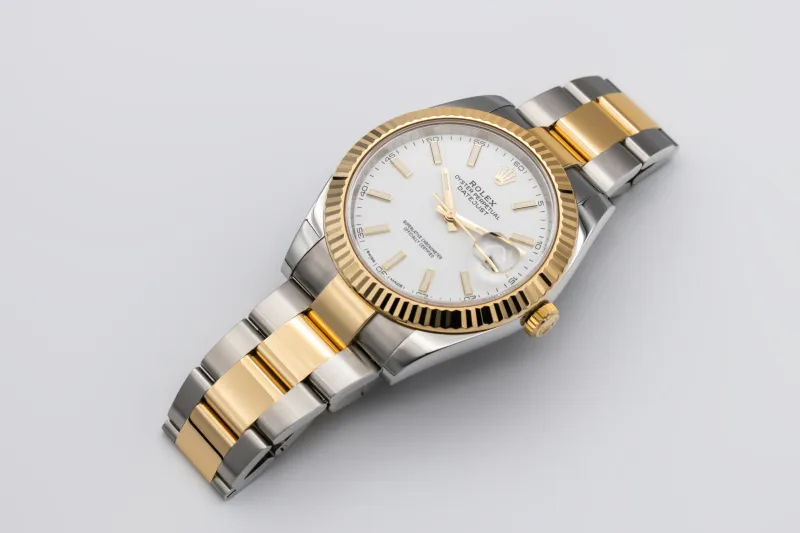 Rolex DateJust 41mm Steel & 18ct Yellow Gold White Oyster 126333 2017