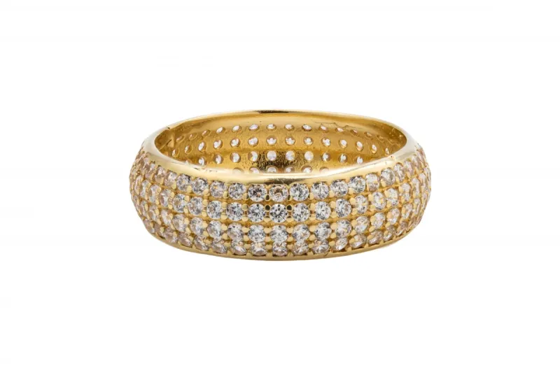 9ct Yellow Gold Cubic Zirconia Eternity Ring 3g