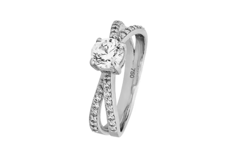 18ct White Gold Diamond Engagement Ring 0.98ct H VS1 GIA Certified