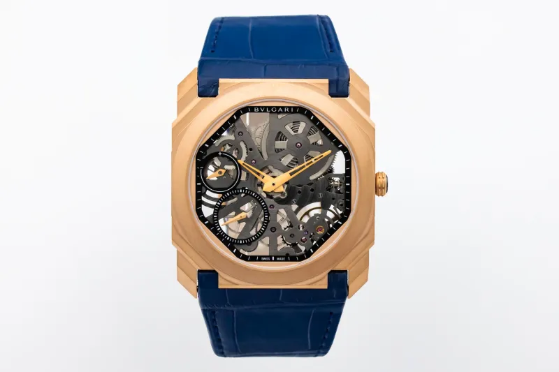 Bvlgari Octo Finissimo Skeleton 40mm Blue Leather 102946 2023