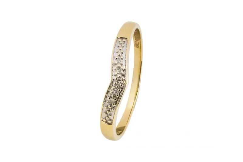 9ct Yellow Gold Diamond Wedding Band 0.05ct