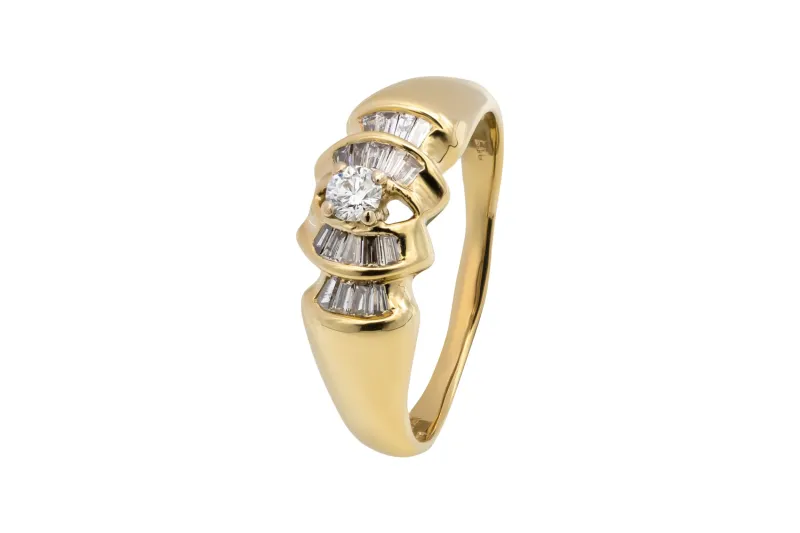 14ct Yellow Gold Diamond Dress Ring 0.18ct