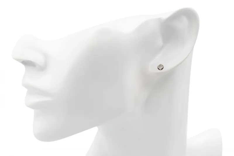 18ct White Gold Square Diamond Stud Earrings 0.10ct