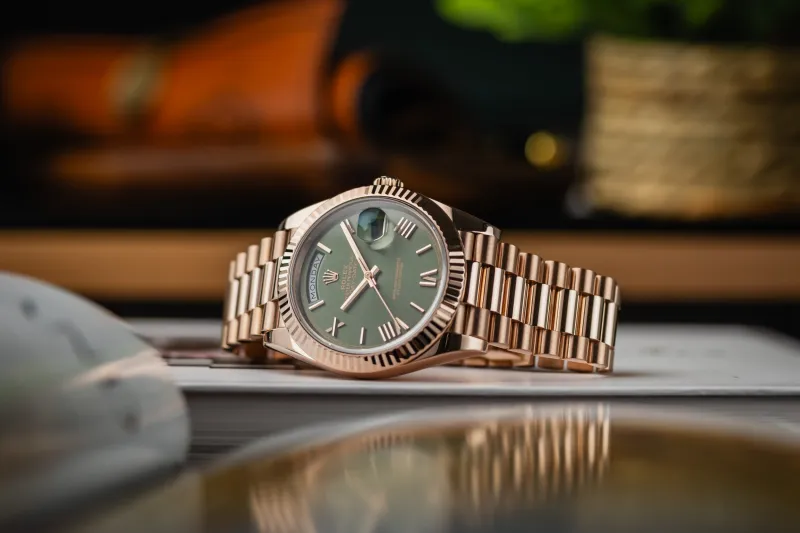 Rolex Day-Date 40mm 'Olive' 18ct Rose Gold Presidential 228235 2018