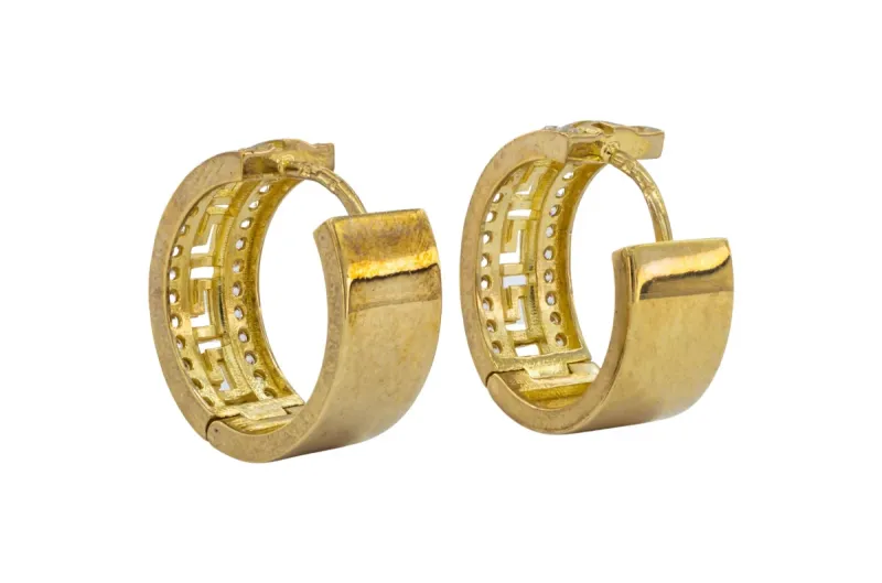9ct Yellow Gold Cubic Zirconia Huggie Earrings 6.3g