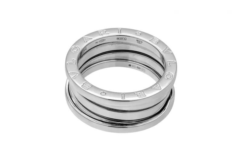 Bvlgari B.zero1 Three Band Ring 18ct White Gold Size 54 (M)