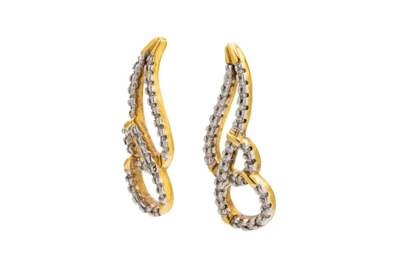 14ct Yellow Gold Diamond Drop Earrings 0.75ct