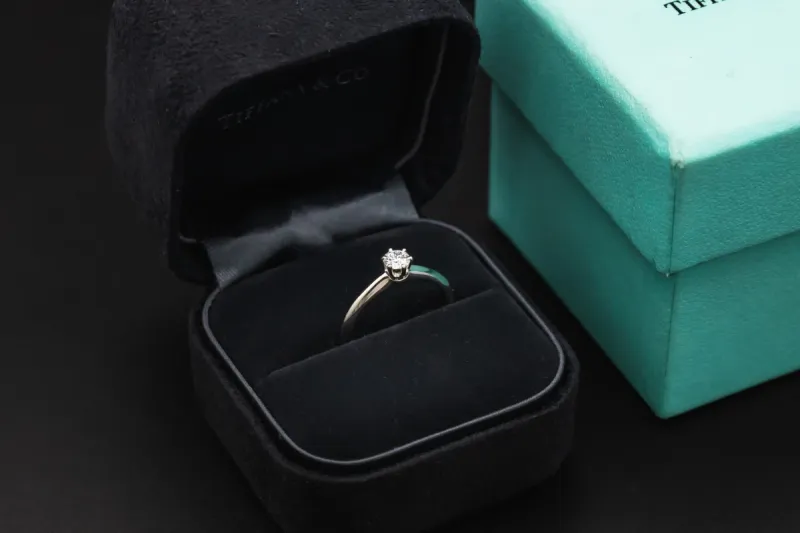 Tiffany & Co. Platinum Knife Edge Engagement Ring 0.24ct
