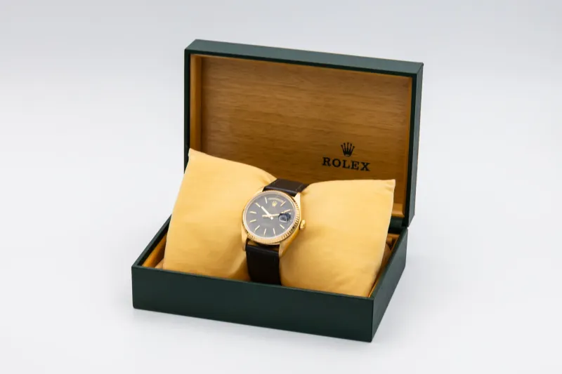 Rolex Day-Date 36mm Black Leather 18038 1978