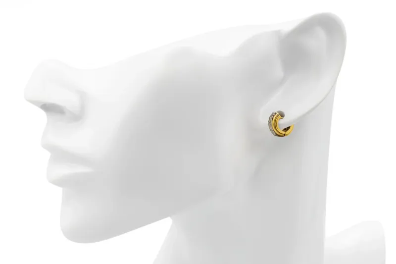 18ct Yellow Gold Round Brilliant Diamond Heavy Huggie Earrings 1.00ct