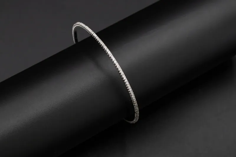 18ct White Gold Diamond Bangle 1.50ct