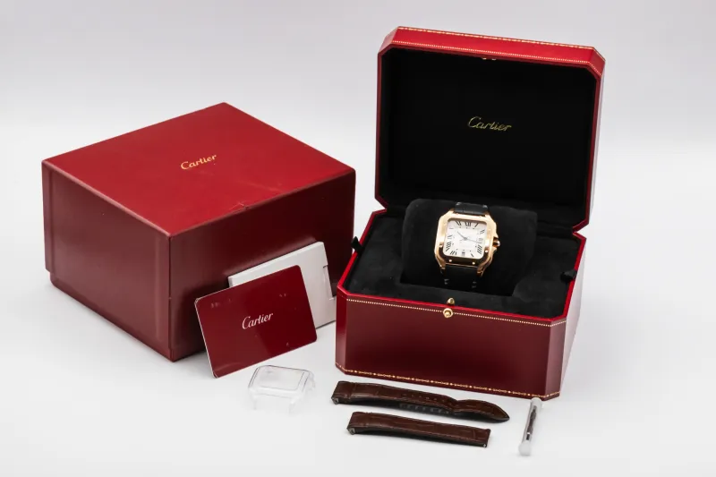 Cartier Santos De Cartier 40mm Black Leather WGSA0019 2021