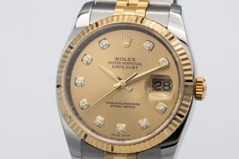 Rolex DateJust 36mm Steel & 18ct Yellow Gold Jubilee 116233 2010