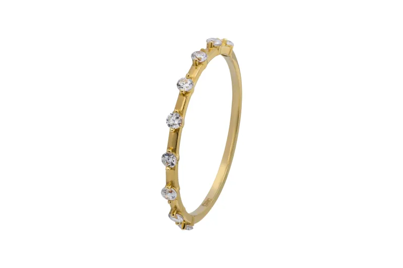 14ct Yellow Gold Brilliant Cut Cubic Zirconia Eternity Ring 1g