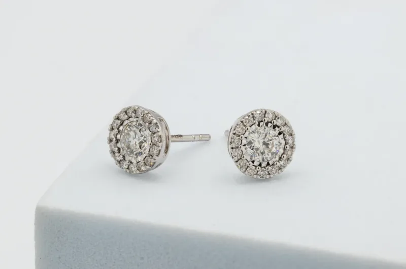 9ct White Gold Diamond Stud Earrings  0.75ct
