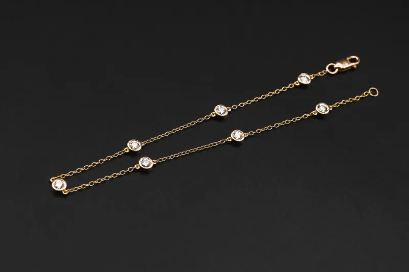 9ct Yellow Gold Diamond Bracelet App 0.60ct  1.8g