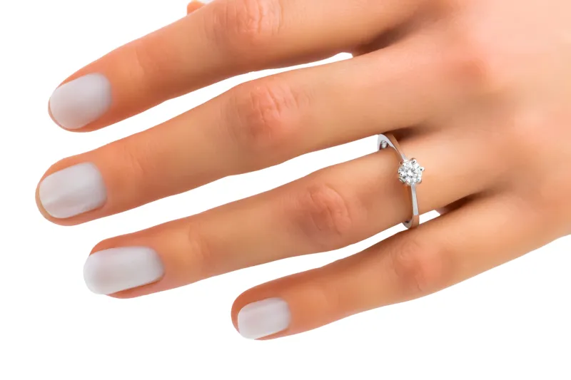18ct White Gold Classic Solitaire Diamond Ring 0.29ct