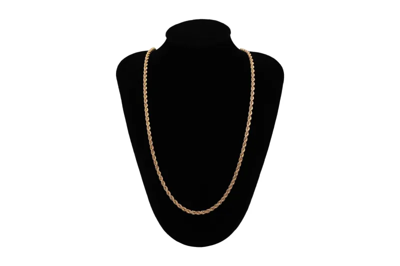 9ct Yellow Gold Rope Chain 22" 3.3mm 18.74g