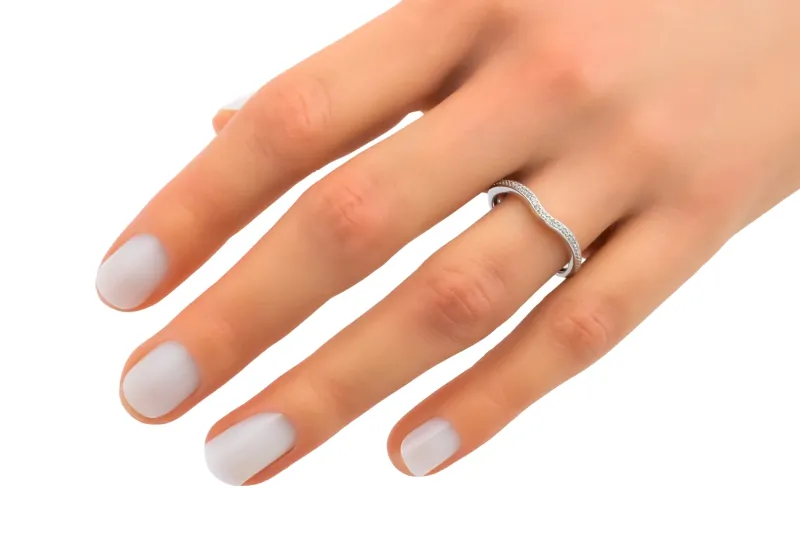 9ct White Gold Diamond Eternity Band 0.10ct
