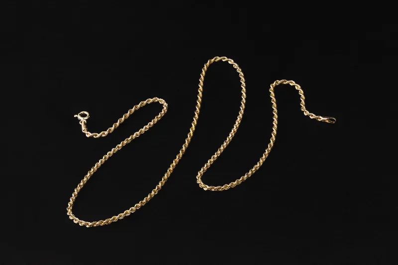 9ct Yellow Gold Rope Chain 18" 2.1mm 2.3g