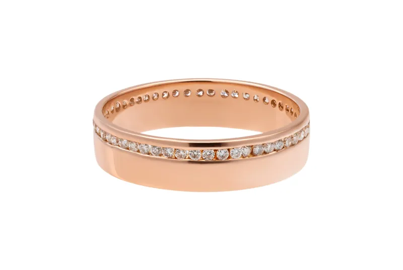 18ct Rose Gold Diamond Wedding Band