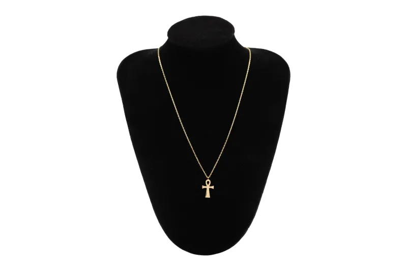 14ct Yellow Gold Cross Necklace 18" 2g