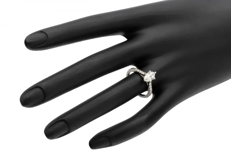 Platinum Marquise Diamond Engagement Ring 1.01ct GIA Certified