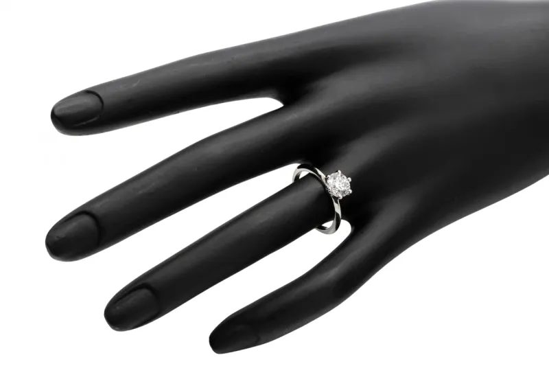 Platinum Knife-Edge Round Brilliant Diamond  Engagement Ring 1.20ct GIA Certified