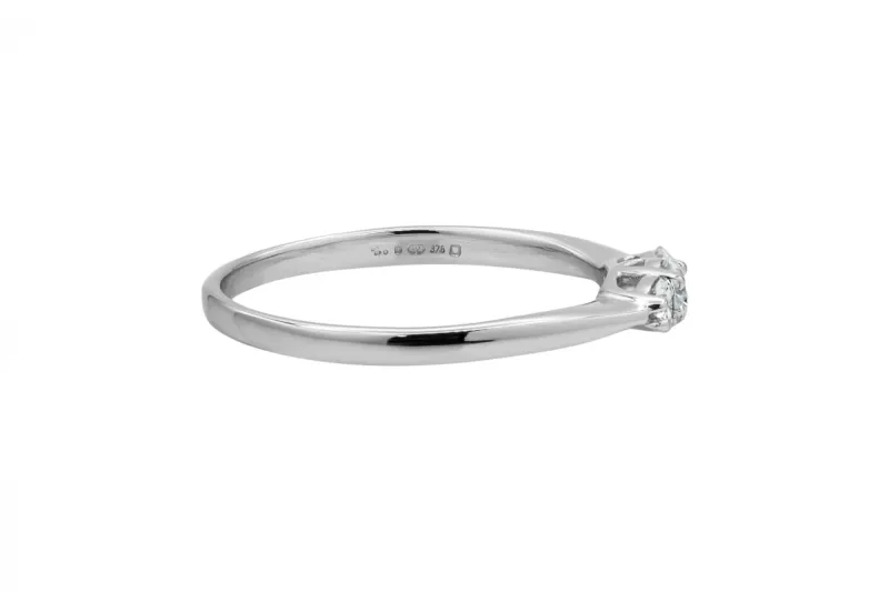 9ct White Gold Diamond Trilogy Engagement Ring 0.25ct