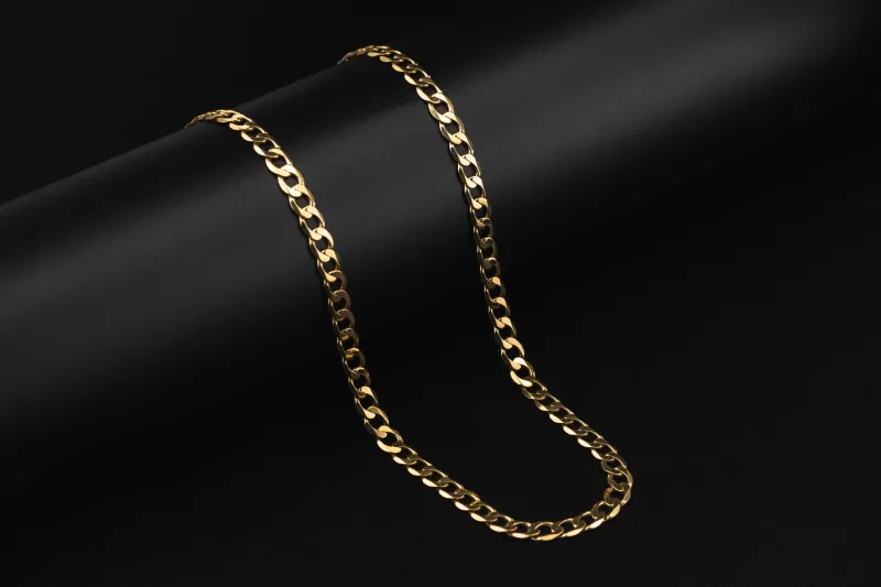 9ct Yellow Gold Flat Curb Chain 18" 5mm 10.6g