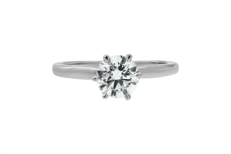 18ct White Gold Round Lab Diamond Engagement Ring 1.00ct GIA Certified