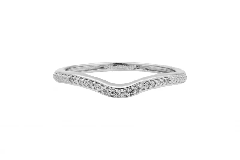 9ct White Gold Diamond Eternity Band 0.10ct